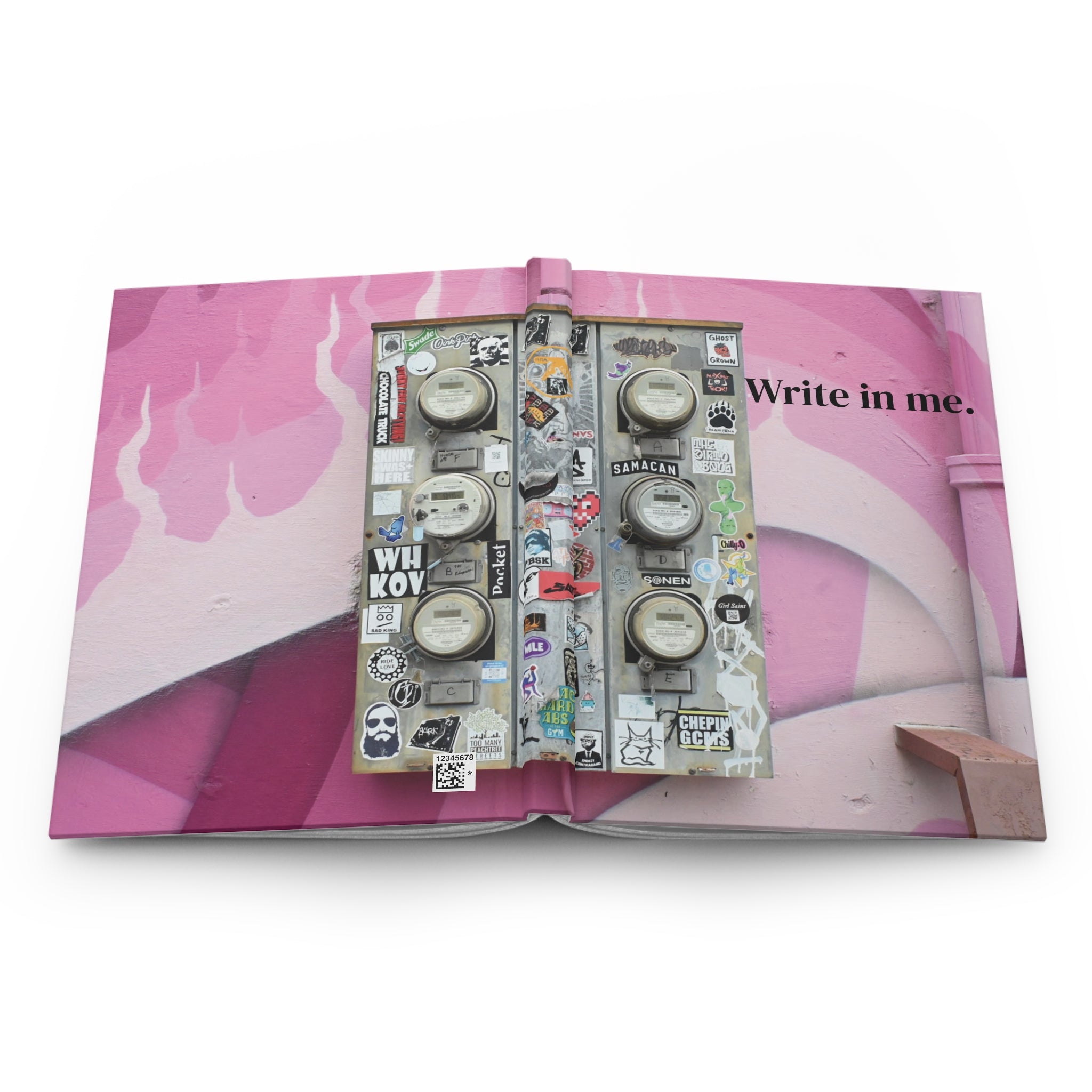 Copy of Pink Street Art Journal – "Write in me." Hardcover Notebook for Creative Journaling