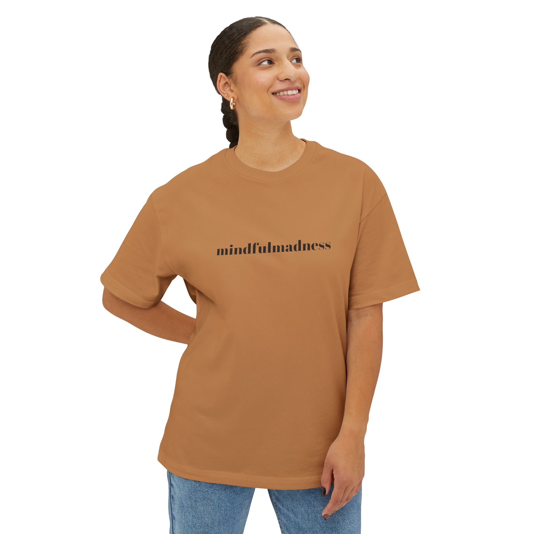 Mindful Madness Boxy Tee — Minimal Graphic Oversized T‑Shirt