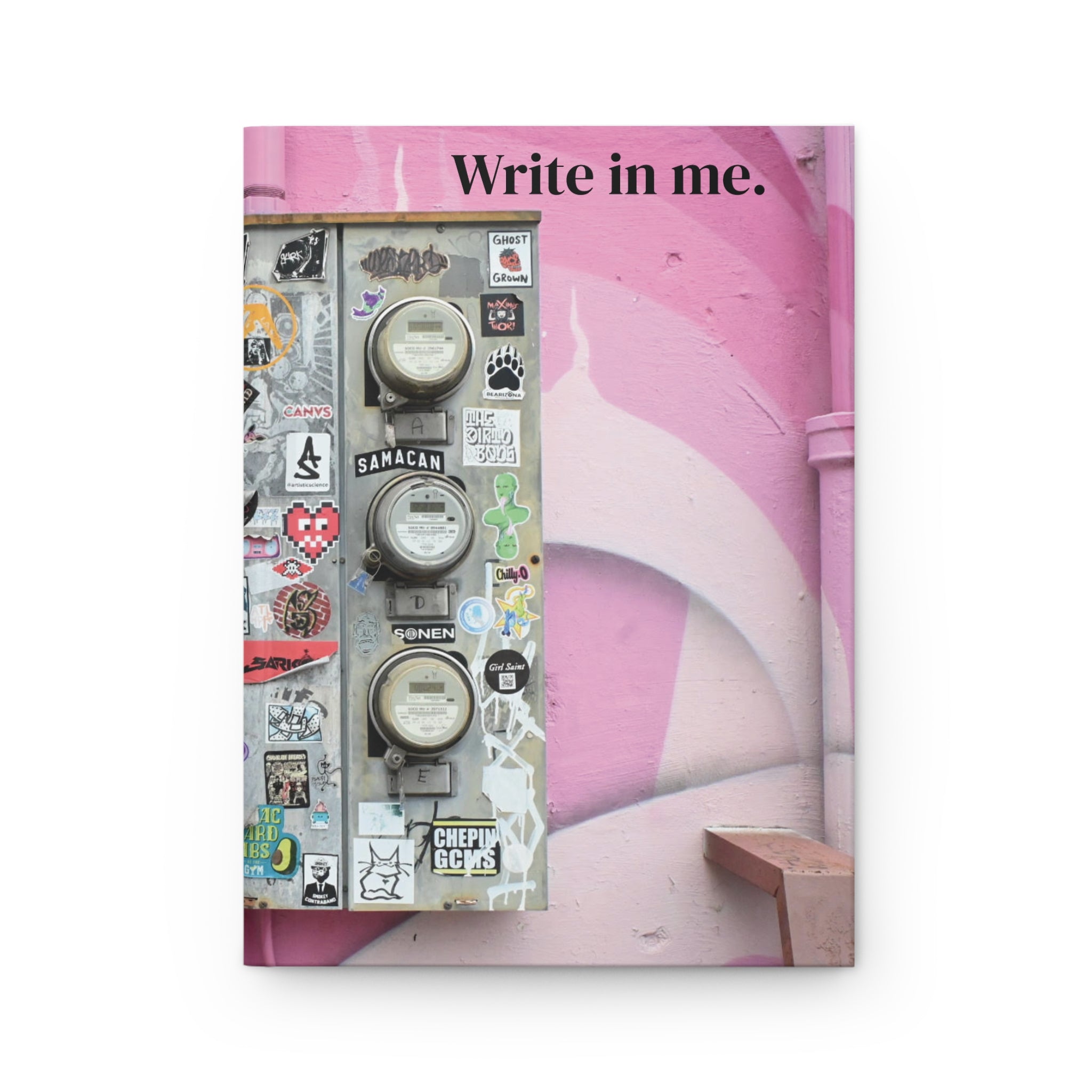 Pink Street Art Journal – "Write in me." Hardcover Notebook for Creative Journaling