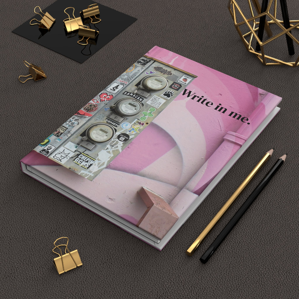 Copy of Pink Street Art Journal – "Write in me." Hardcover Notebook for Creative Journaling