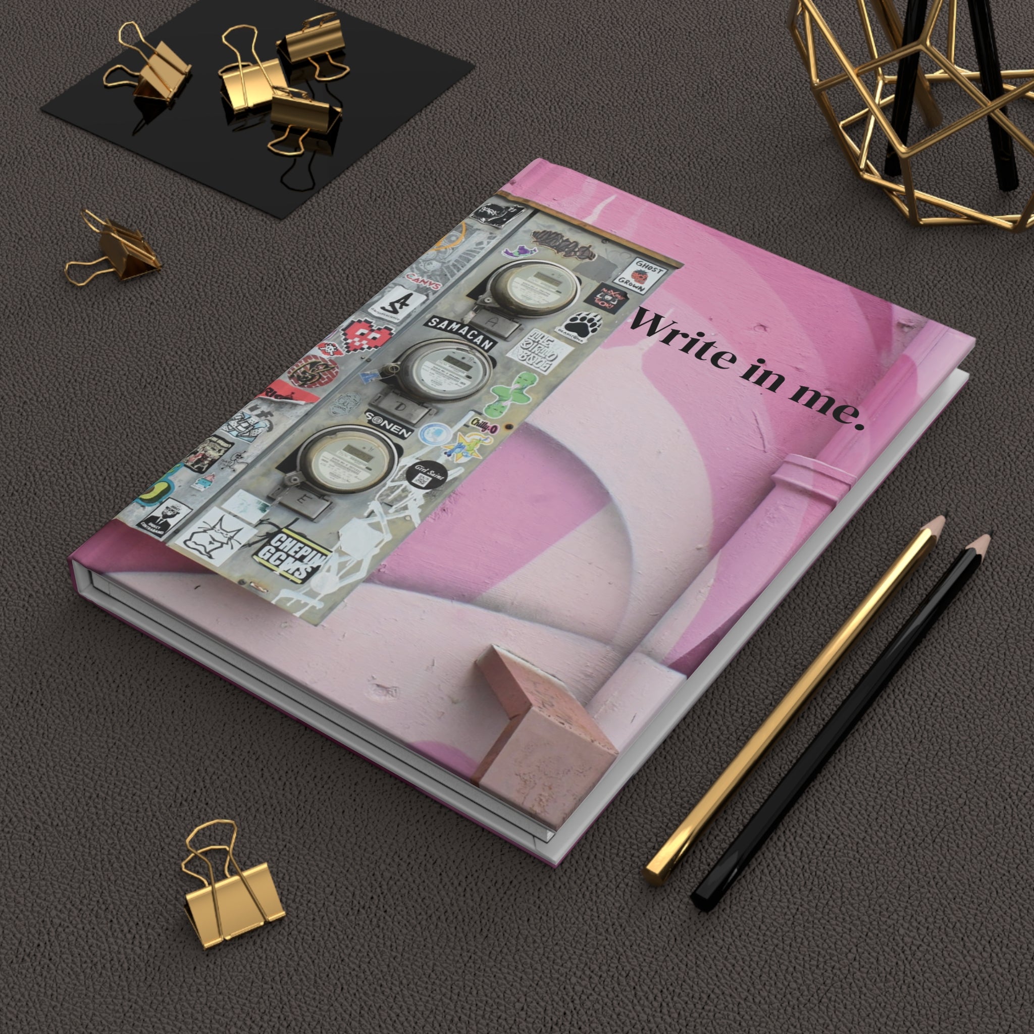 Copy of Pink Street Art Journal – "Write in me." Hardcover Notebook for Creative Journaling