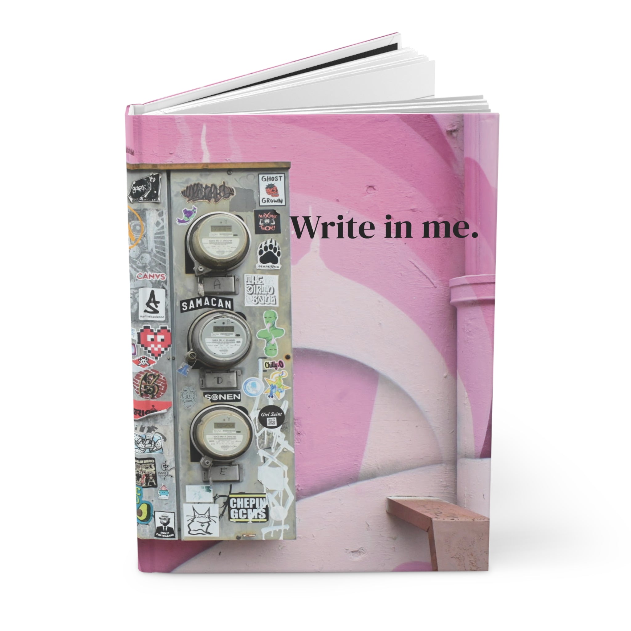 Copy of Pink Street Art Journal – "Write in me." Hardcover Notebook for Creative Journaling